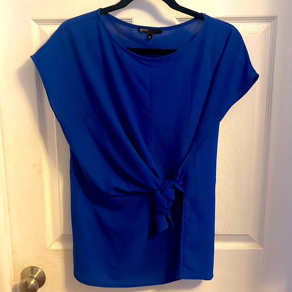 Excellent condition Gibson Blue Tie Front Blouse